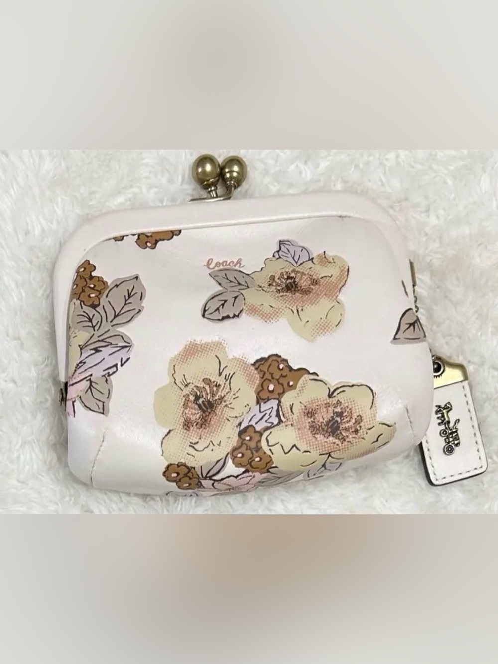 Coach 1941 Kisslock floral bouquet print EUC